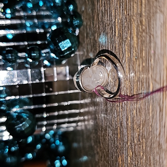 New STERLING SILVER Coconut Druzy Ring SIZE 6 - Picture 7 of 7